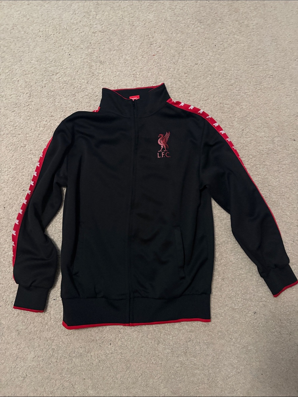 Liverpool Black & Red Kids Warmup Jacket